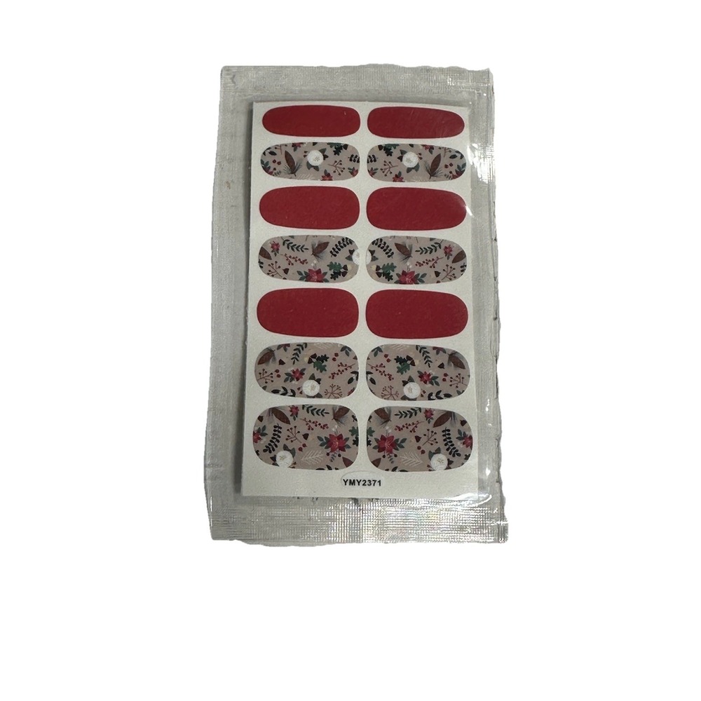 NEW nail art strips decals stickers‎ HOLIDAY RED